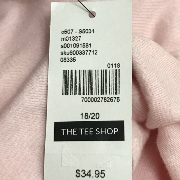 Pink Ruffle-Yoke Long Sleeve Tee-Size 18/20 - Picture 3 of 9